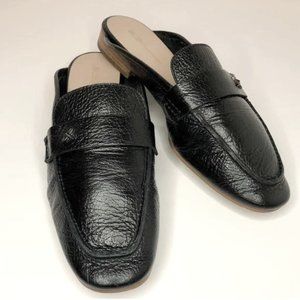 BCBGeneration Sabrina Black Leather Slides Mules Size 8